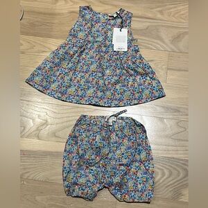 NWT Olivier London Floral Top and Matching Shorts / Bloomers Set 2-3 Years Old